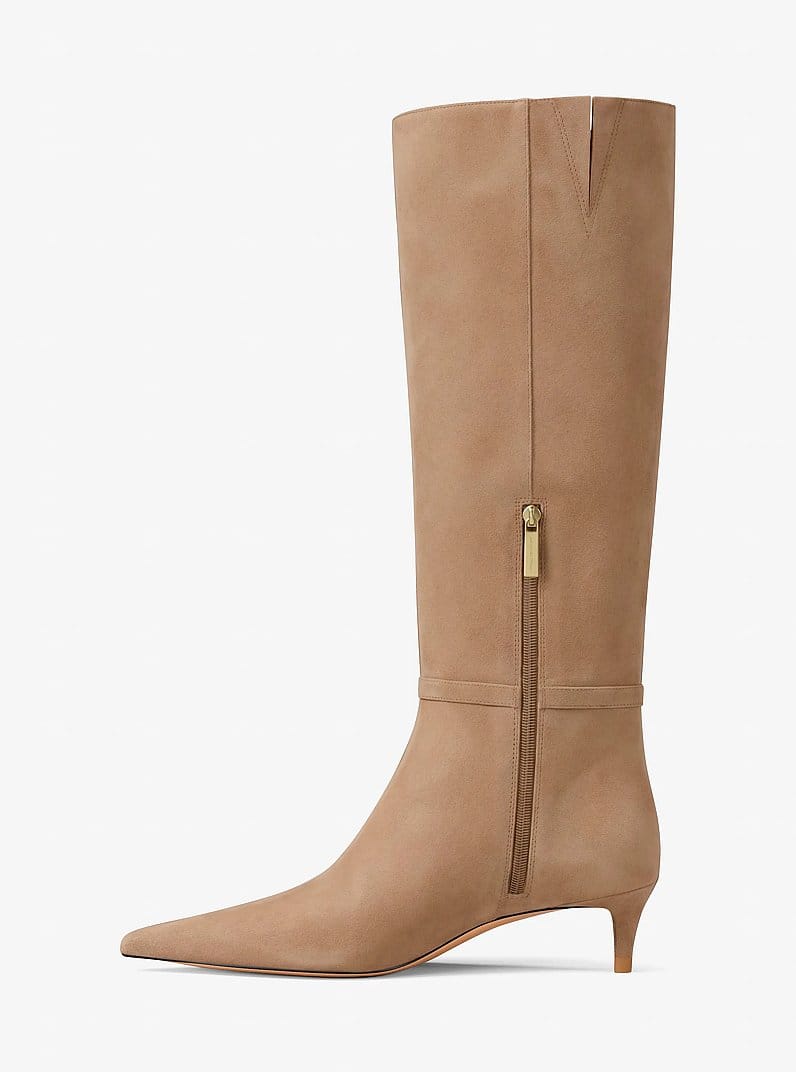 Nalia Polyester Microsuede Kitten Heel Boot
