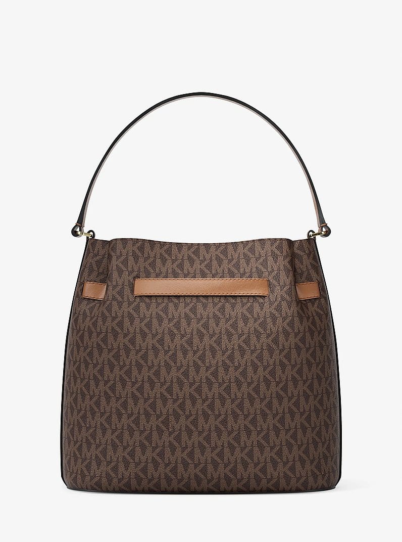 Carson Medium Signature Logo Convertible Bucket Crossbody Bag