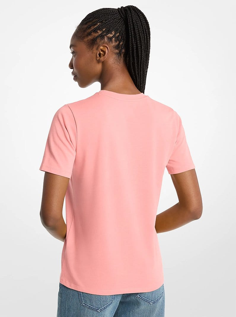 Studded Logo Charm Organic Cotton Jersey T-Shirt