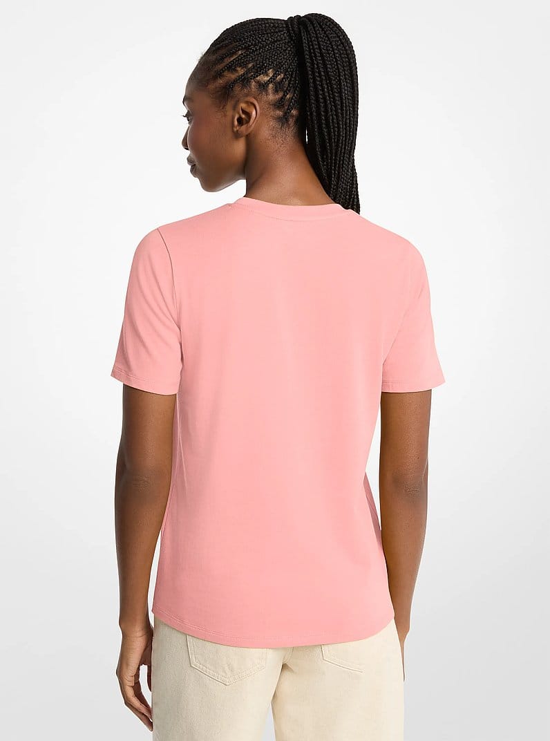 Sequined Logo Cotton T-Shirt