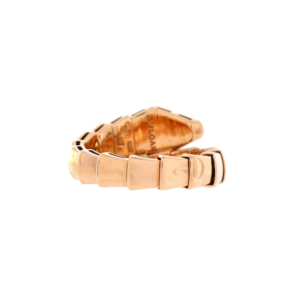 Rose Gold and Diamond Serpenti Viper One Coil Ring