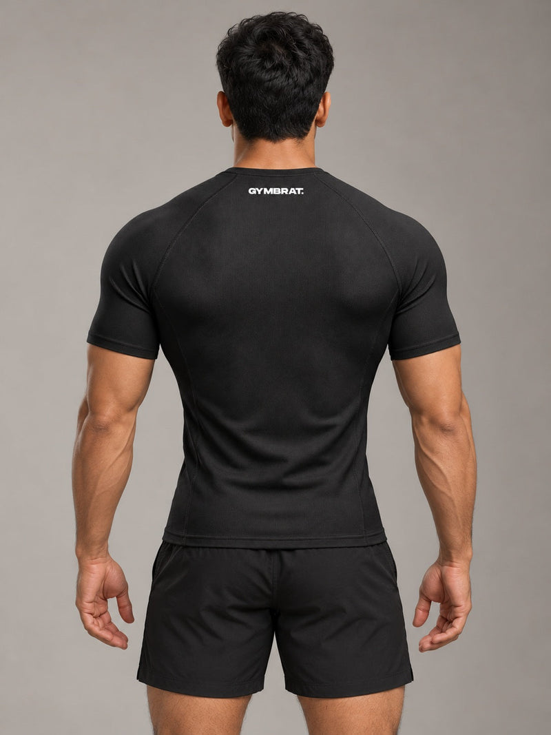 Gymbrat Athleisure Lifting Club Black Compression T-Shirt