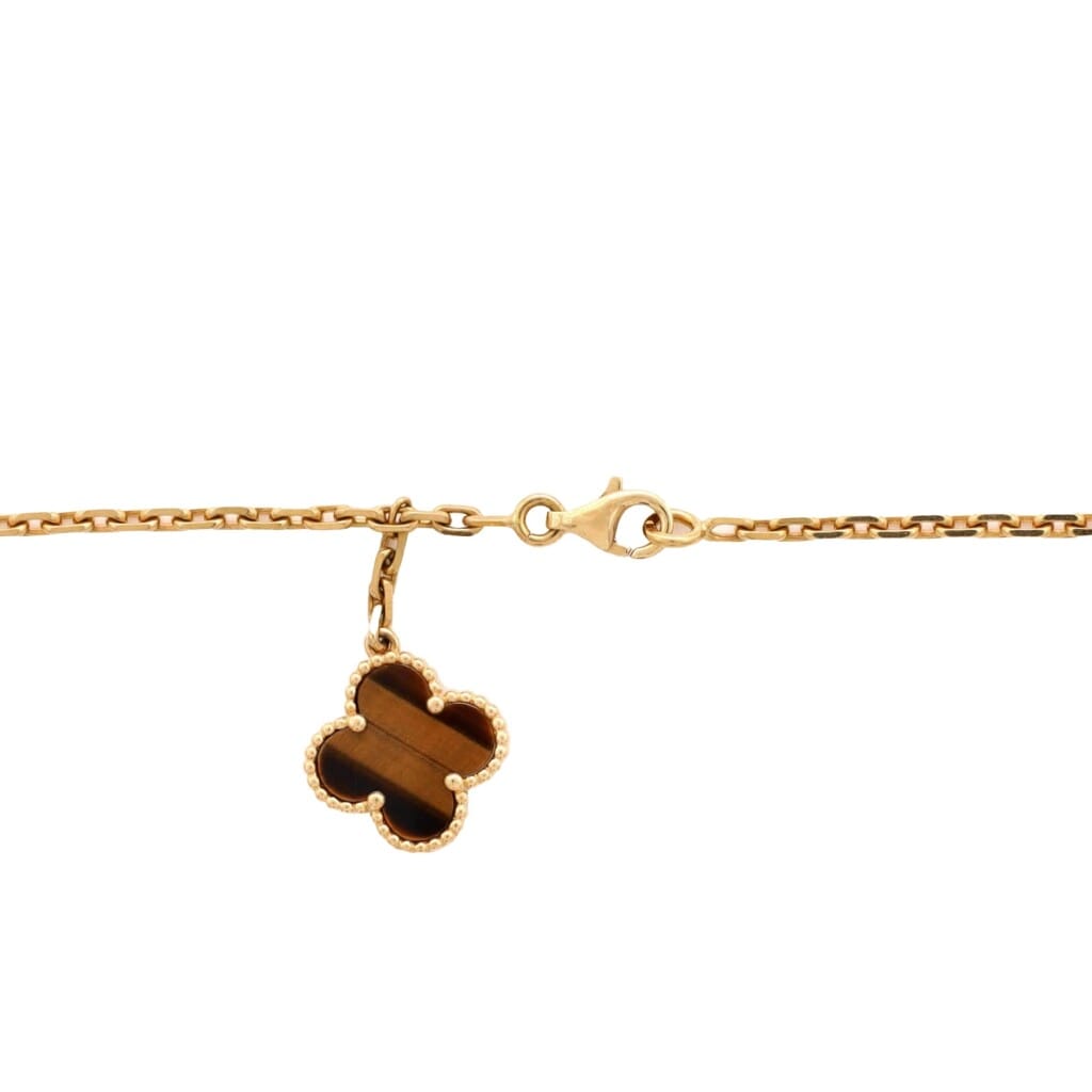 Gold, Carnelian and Tiger's Eye Magic Alhambra 6 Motifs Necklace