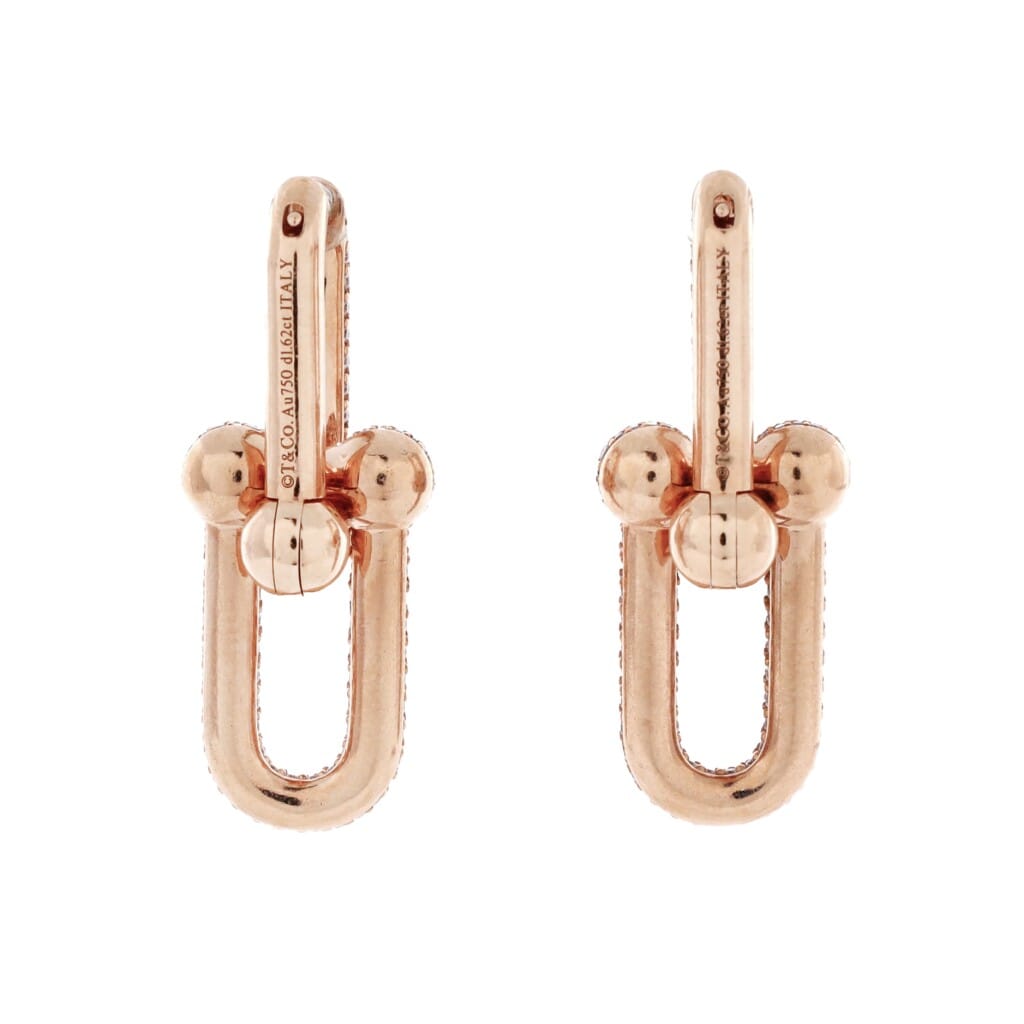 Rose Gold and Diamond Hardwear Link Large Earrings