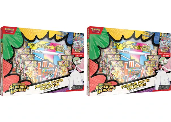 2026 Pokémon Mega Evolution Ascended Heroes Mega Gardevoir Premium Poster Collection 2x Lot