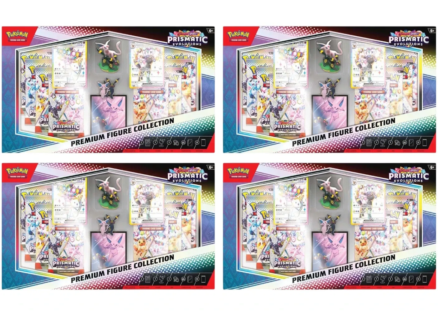 Pokémon Scarlet & Violet Prismatic Evolution Premium Figure Collection Box 4x Lot