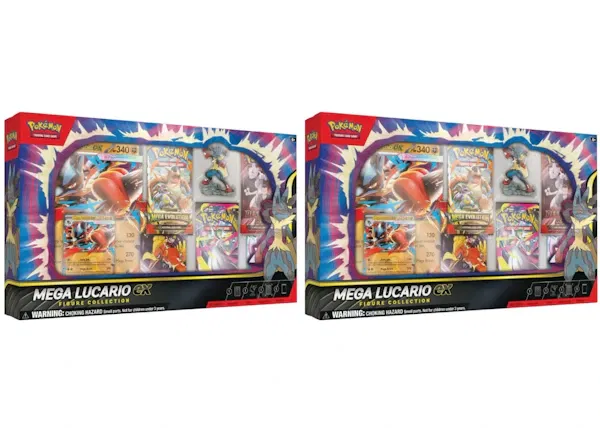 2025 Pokémon Mega Evolution Mega Lucario ex Figure Collection Box 2x Lot