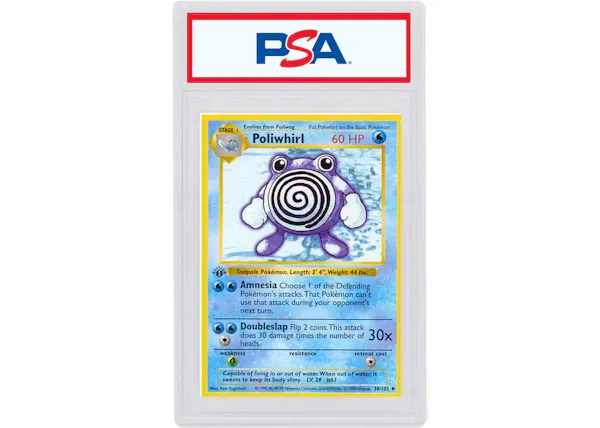 Poliwhirl 1999 Pokemon TCG Base Set 1st Edition #38/102 (PSA or BGS Graded)