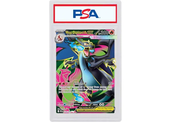 Mega Charizard X ex 2025 Pokémon Scarlet & Violet Phantasmal Flames 109/094 (PSA or BGS Graded)