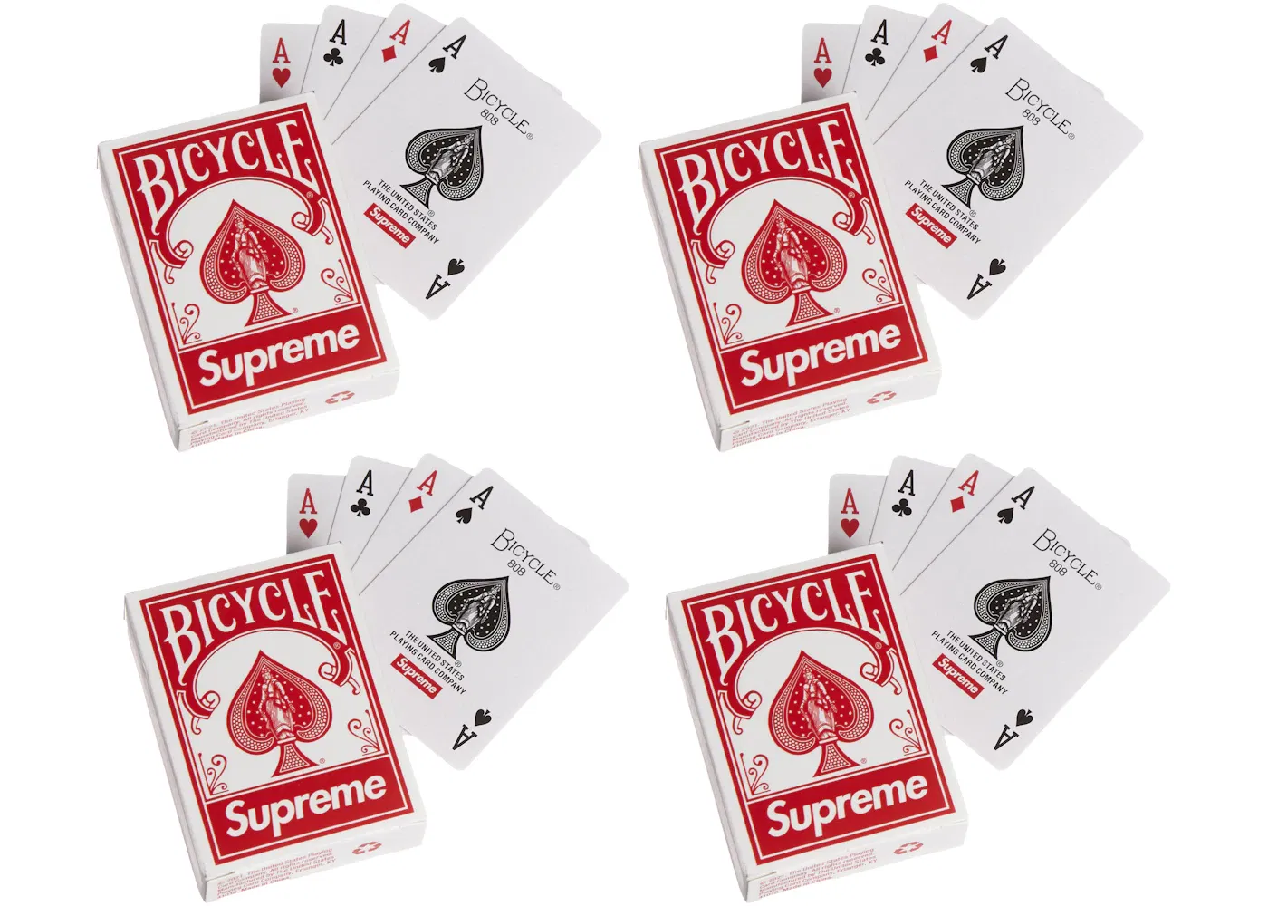 Supreme x Bicycle Mini Playing Card Deck 4x Lot FW21 Season Gift