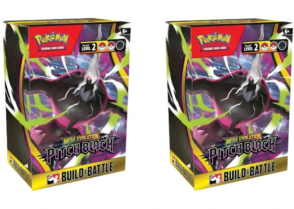 2026 Pokémon Mega Evolution Pitch Black Build and Battle Box 2x Lot
