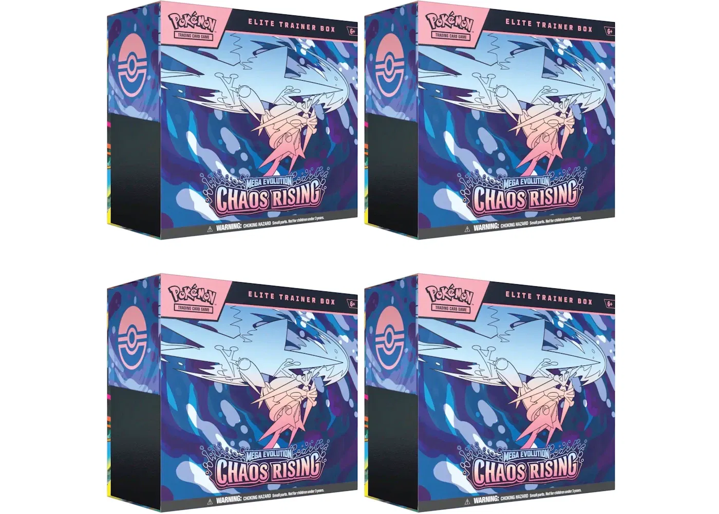 2026 Pokémon Mega Evolution Chaos Rising Elite Trainer Box 4x Lot