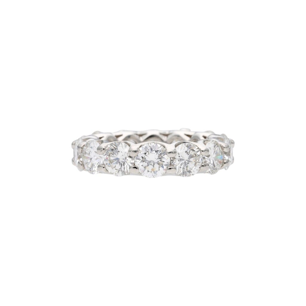 Platinum and 6.50ctw Round Brilliant Cut Diamond Eternity Band Ring
