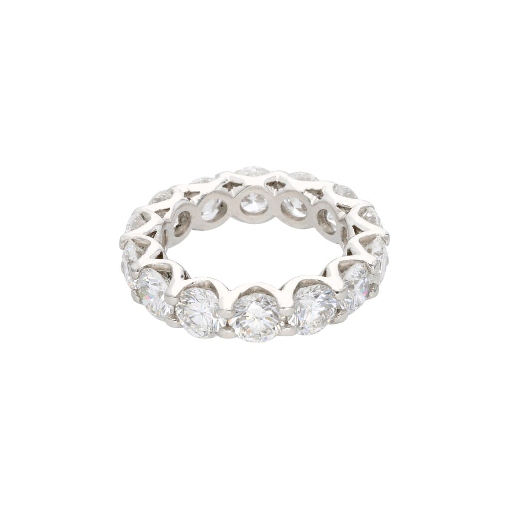 Platinum and 6.50ctw Round Brilliant Cut Diamond Eternity Band Ring