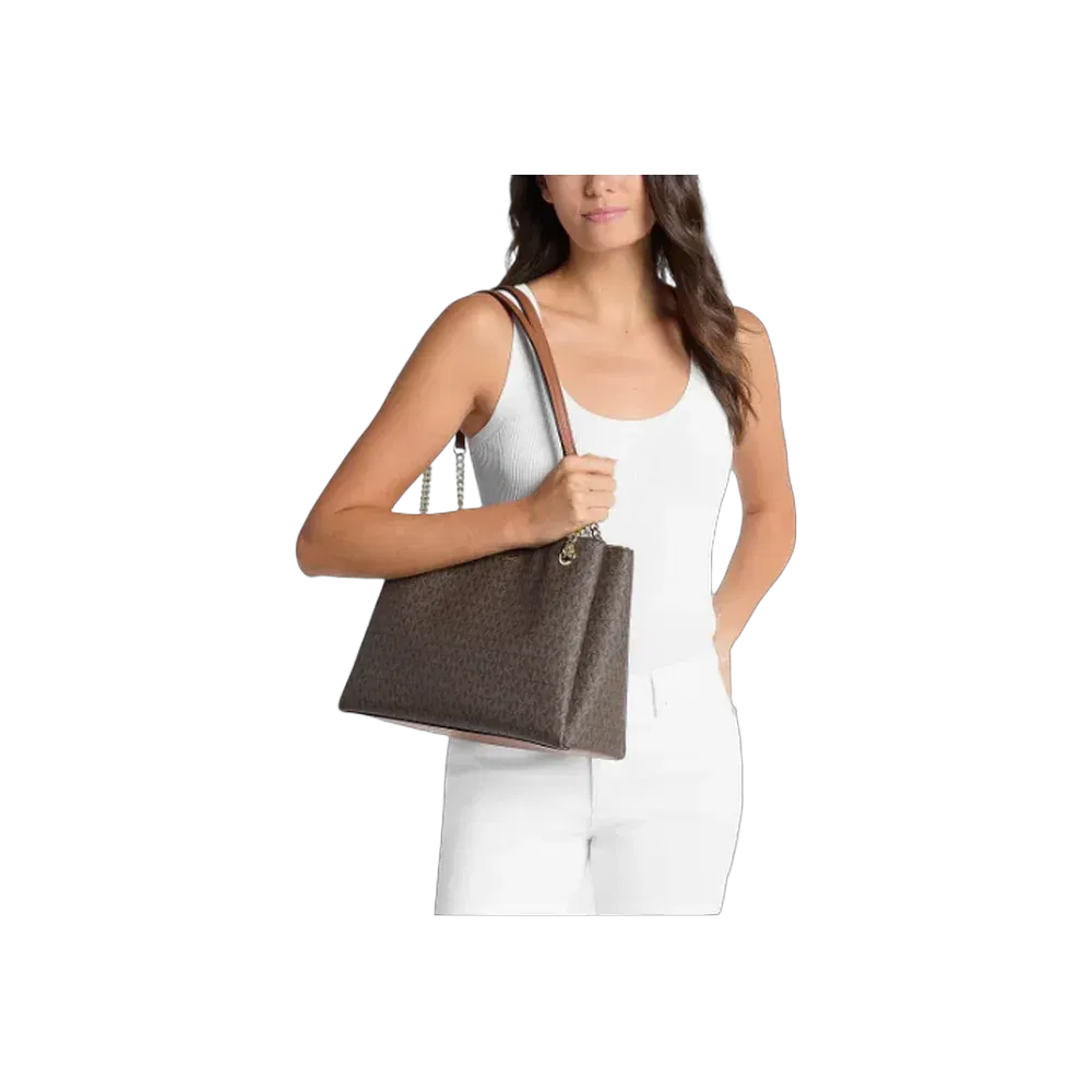Michael Kors Soho Medium Signature Logo Tote Bag Vanilla