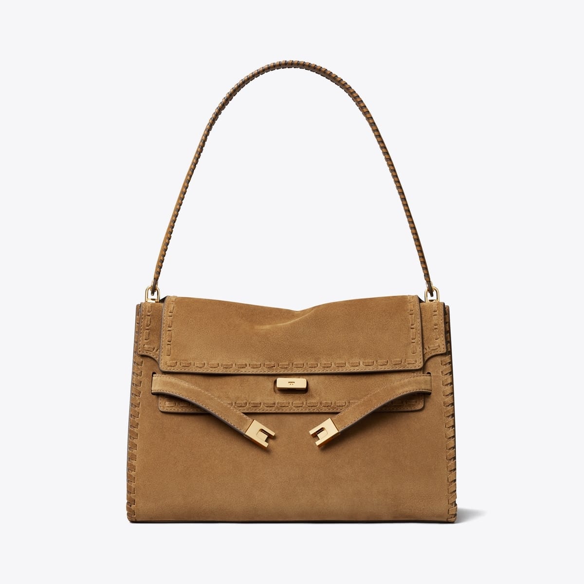 Large Lee Radziwill Suede Shoulder Bag