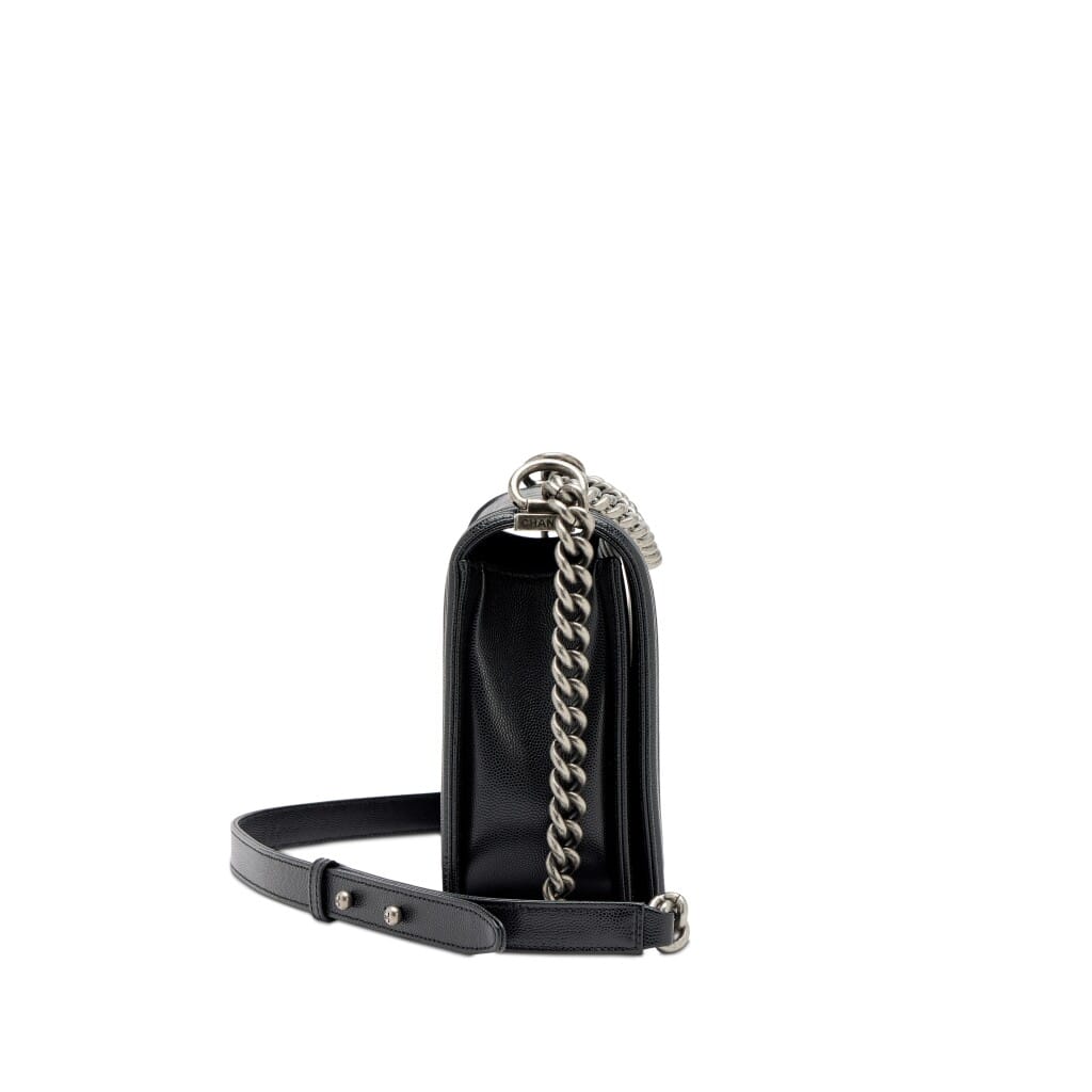 Black Quilted Caviar New Medium Boy Bag Ruthenium Hardware, 2019-2020