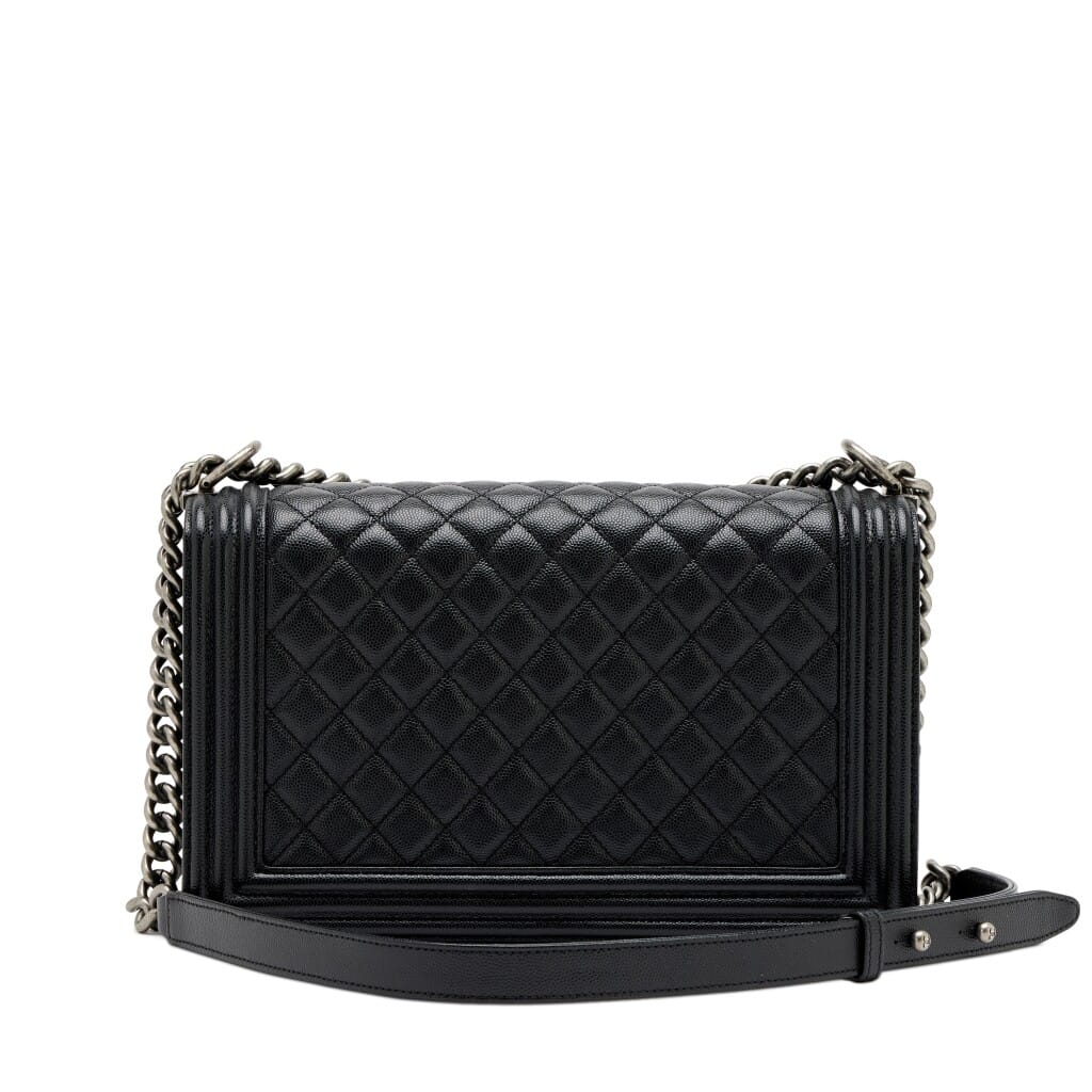 Black Quilted Caviar New Medium Boy Bag Ruthenium Hardware, 2019-2020