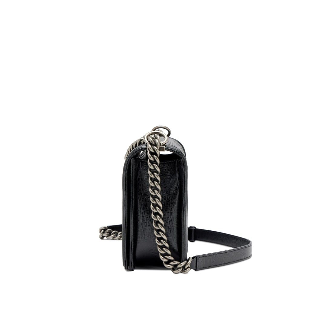 Black Quilted Caviar New Medium Boy Bag Ruthenium Hardware, 2019-2020