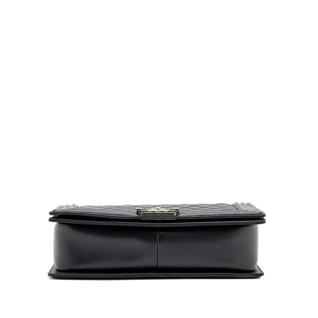 Black Quilted Caviar New Medium Boy Bag Ruthenium Hardware, 2019-2020