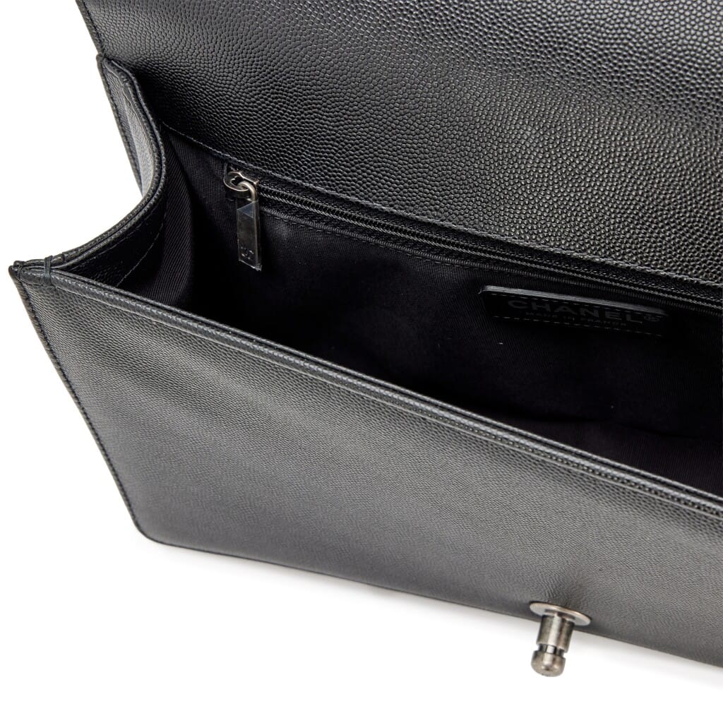 Black Quilted Caviar New Medium Boy Bag Ruthenium Hardware, 2019-2020