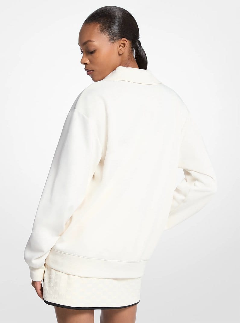 Embroidered Logo Cotton Blend Sweater