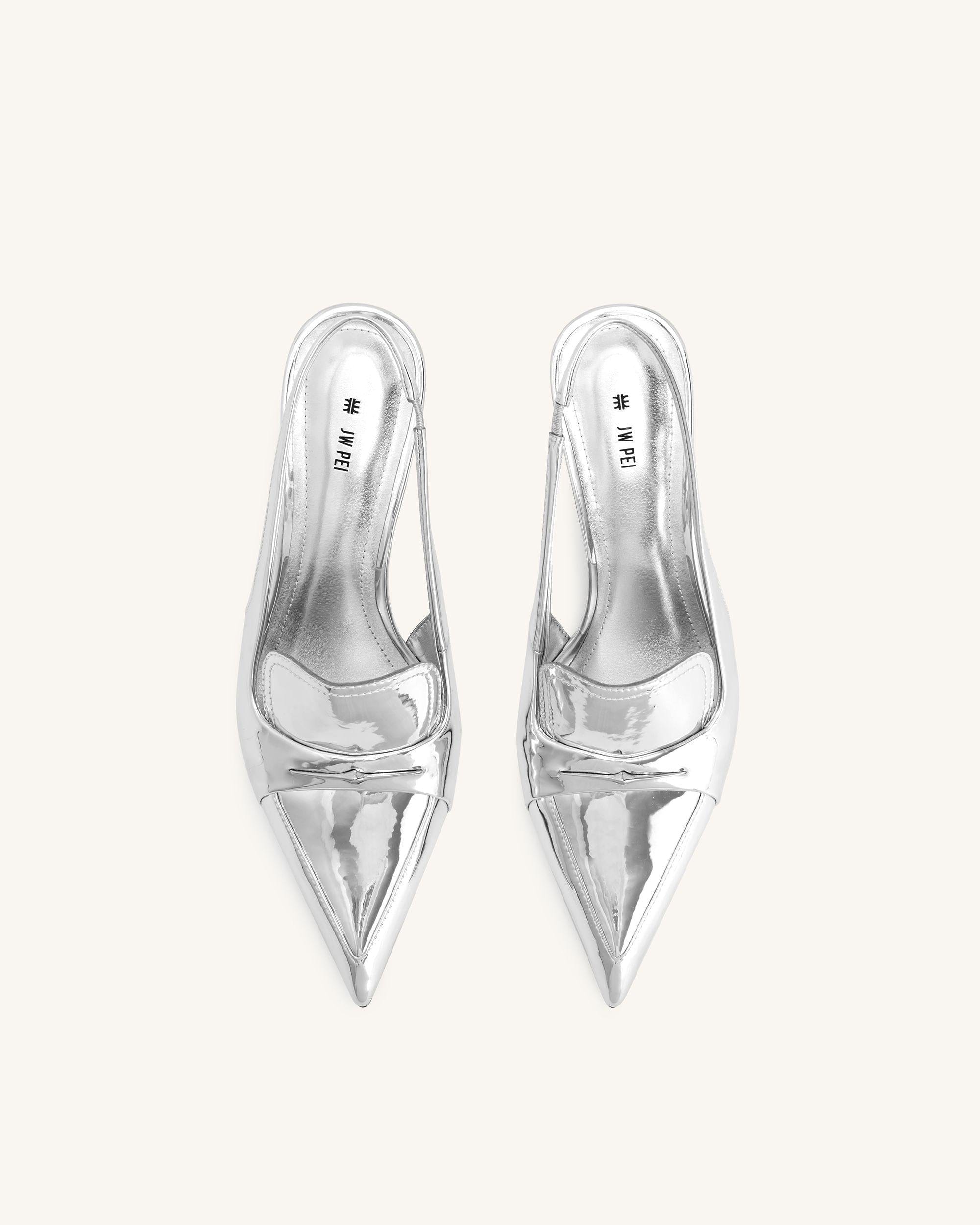 Jw Pei Carla Metallic Kitten Heel Pumps Silver