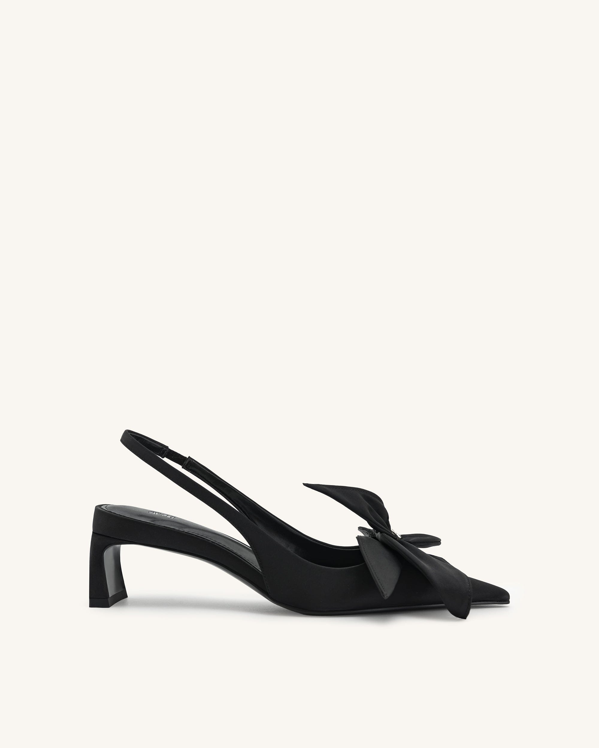 Jw Pei Queena Floral Appliques Slingback Pumps Black