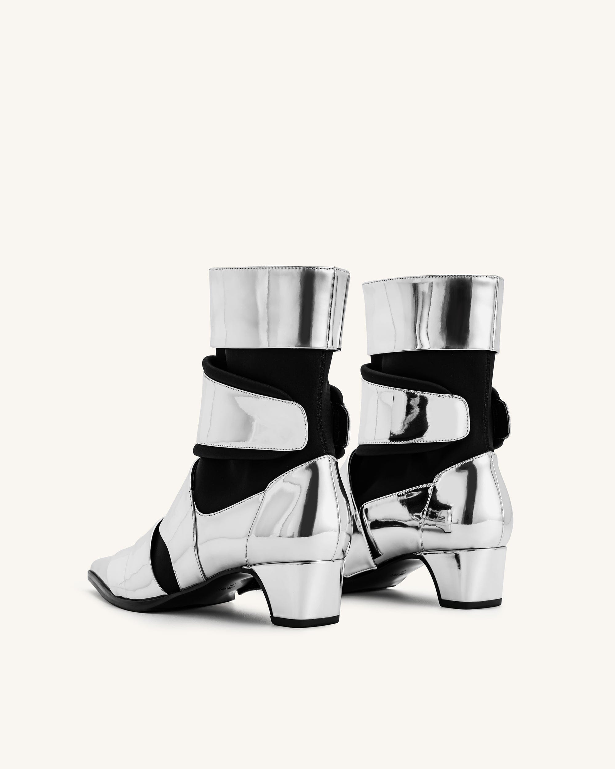 Jw Pei Emily Strap Ankle Boots Silver