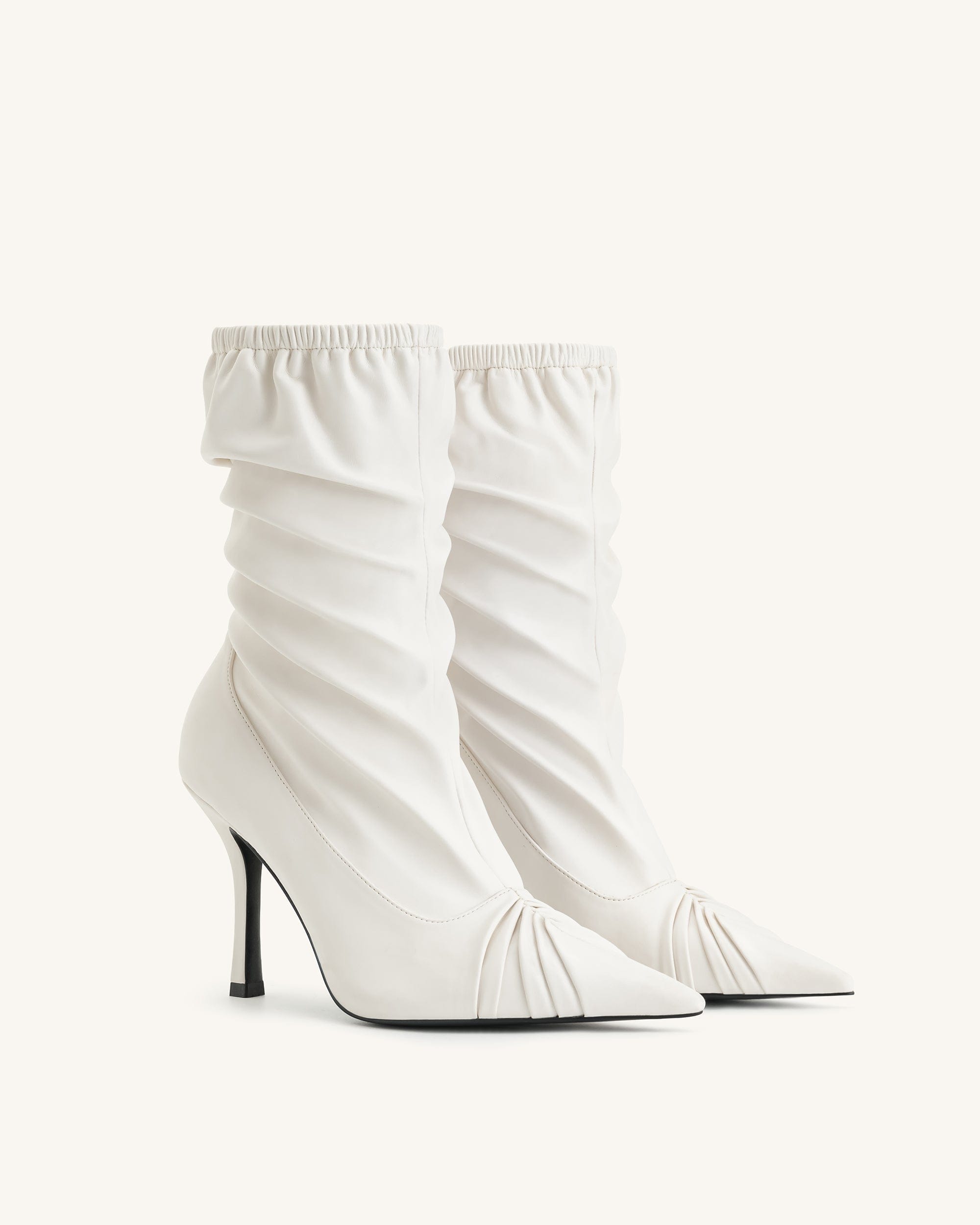 Jw Pei Joanne Paneled Detailing Leather Ankle Boots White