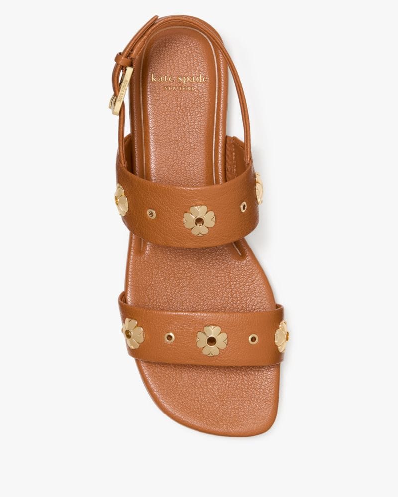Katespade Spade Flower Stud Flat Sandals Saddle