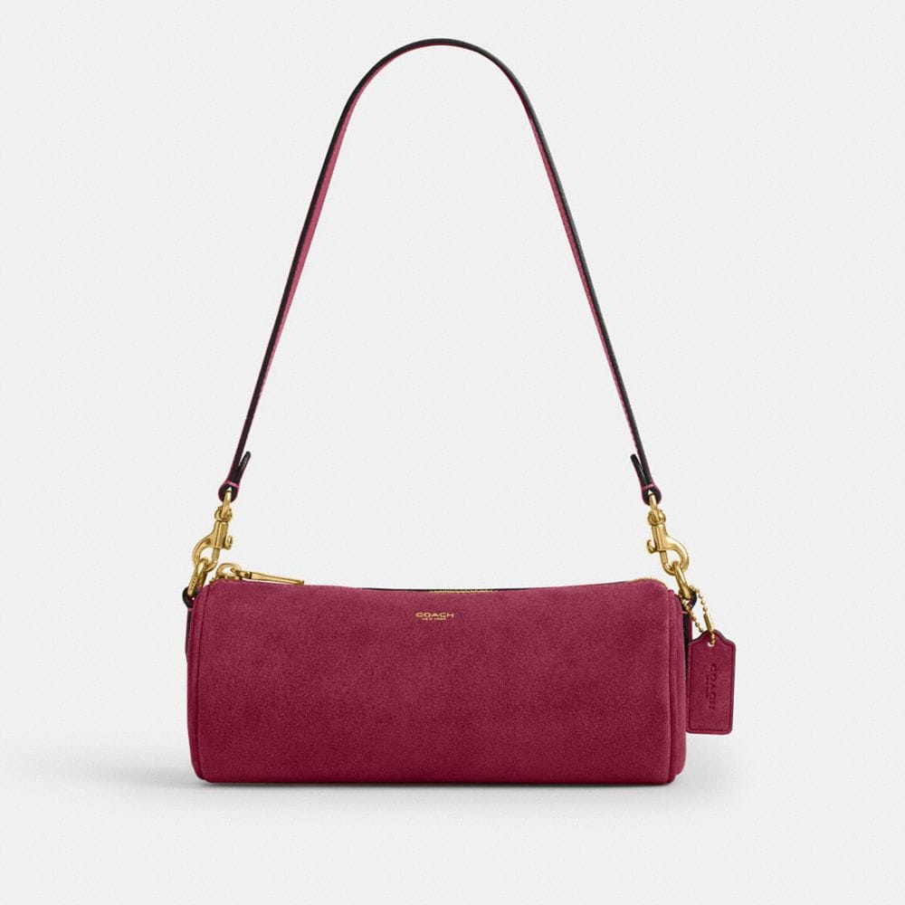 Coach Barrel Bag Brass Dark Fuchsia