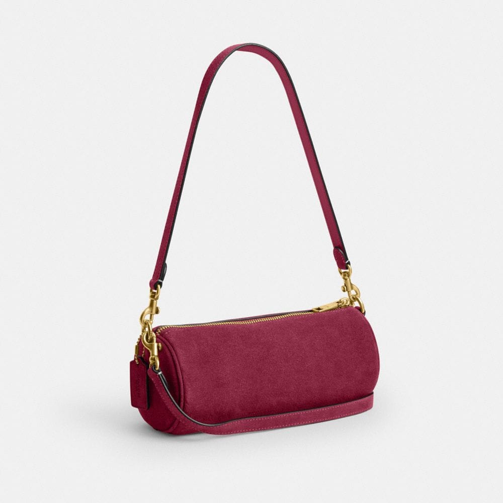 Coach Barrel Bag Brass Dark Fuchsia