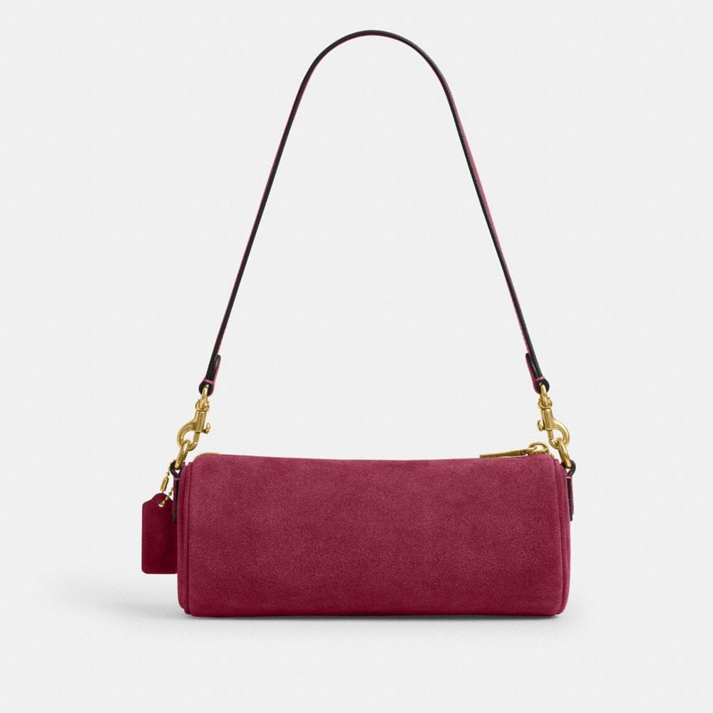 Coach Barrel Bag Brass Dark Fuchsia
