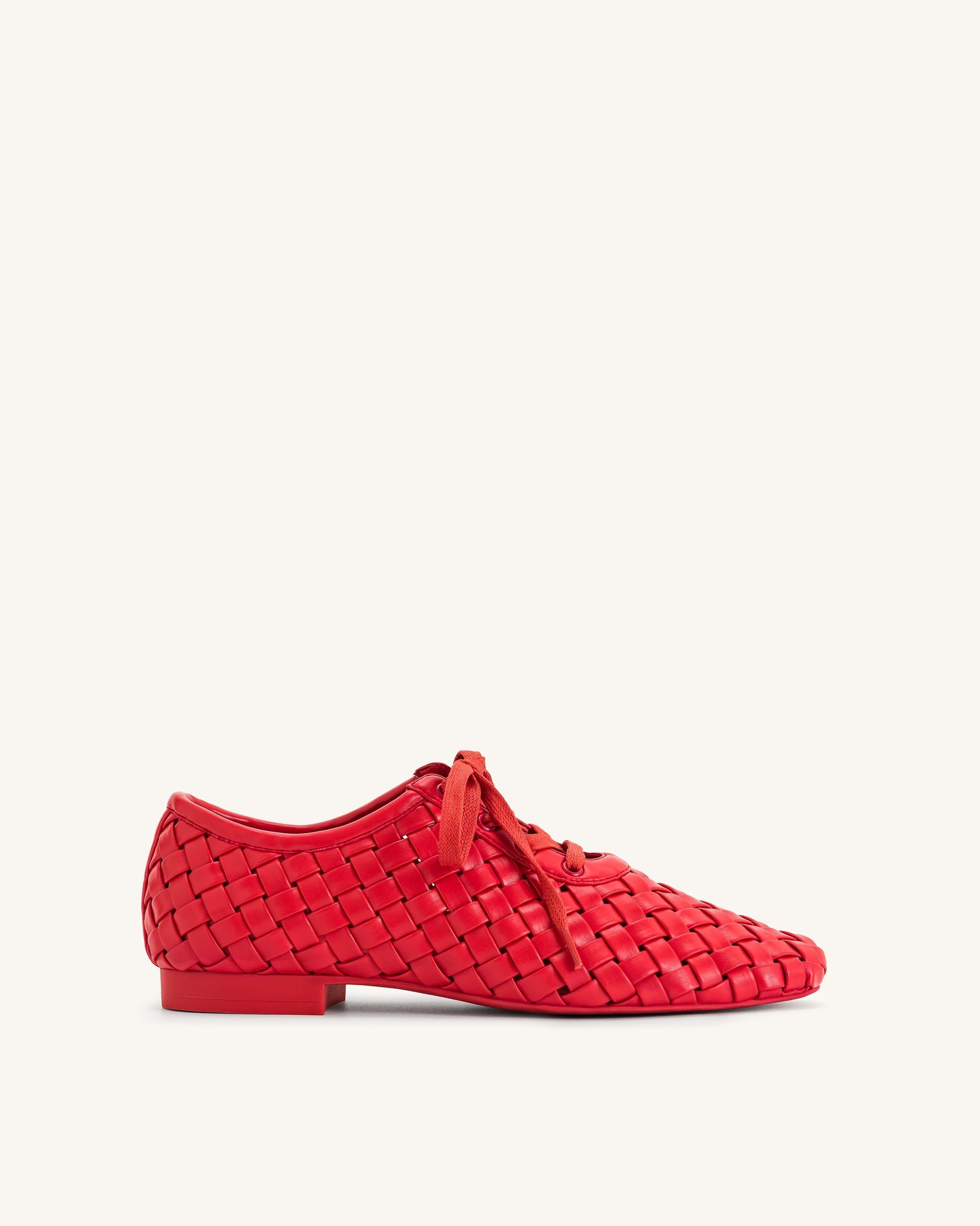 Jw Pei Kayla Weave Strap Flat Shoes Red