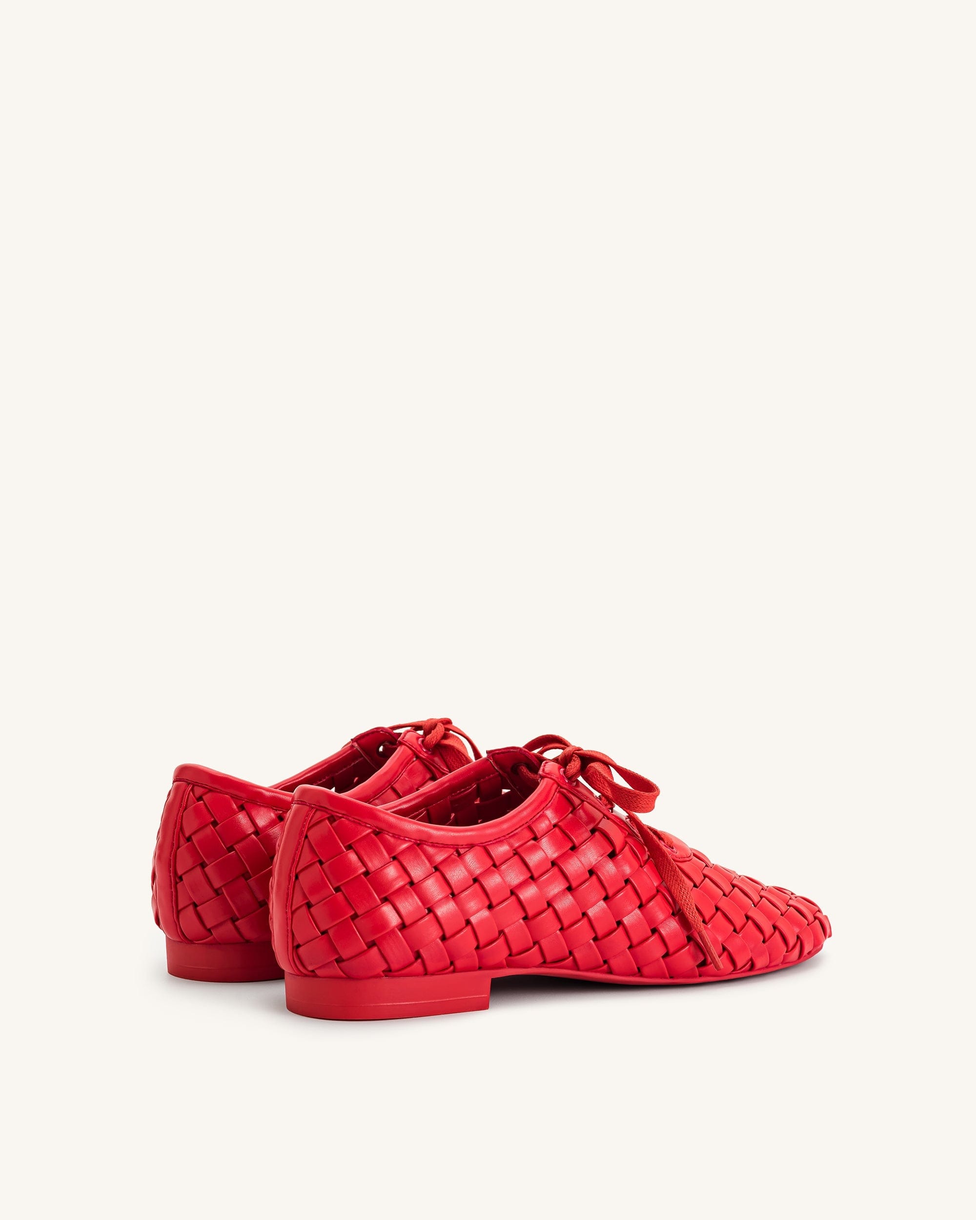 Jw Pei Kayla Weave Strap Flat Shoes Red