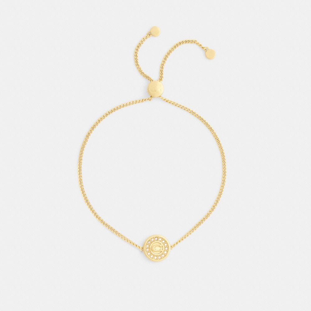 Coach Signature Pavé Coin Slider Bracelet Gold