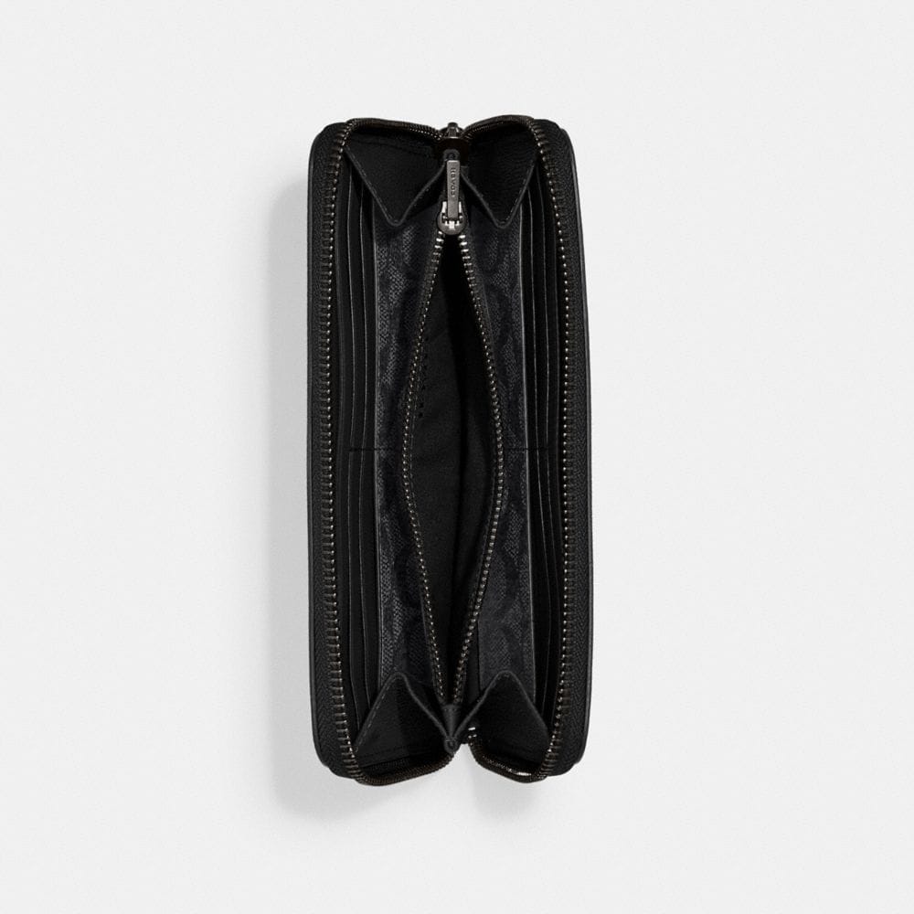 Coach Accordion Wallet With Signature Canvas Interior Black