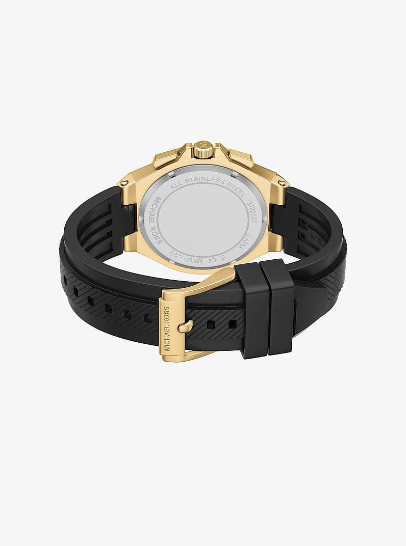 Michael Kors Oversized Lennox Gold-Tone and Silicone Watch Gold