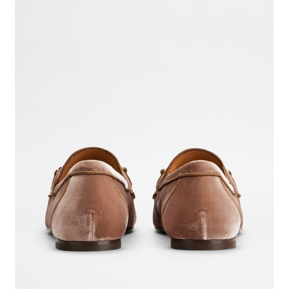 Tods Loafers In Velvet Pink Womens