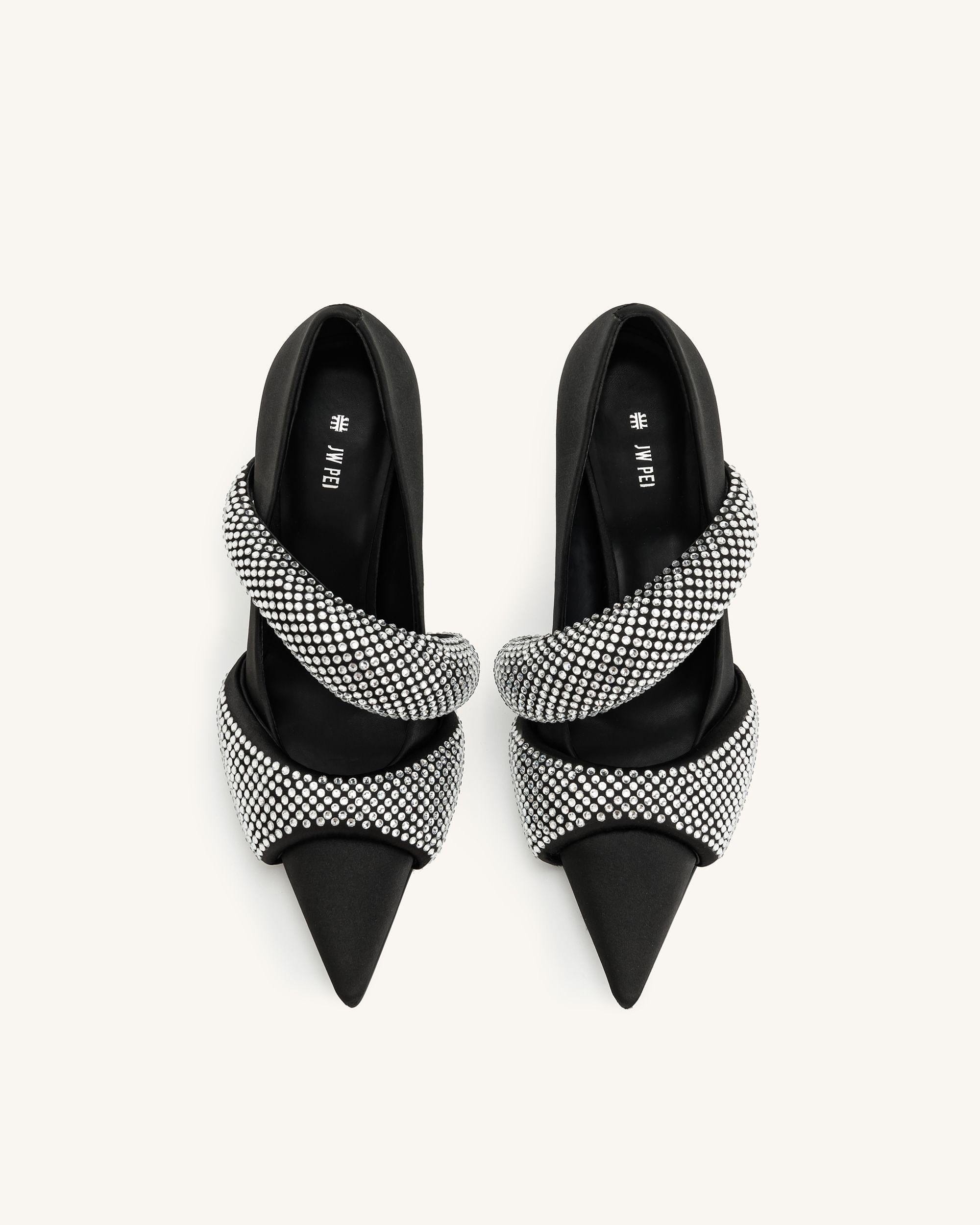 Jw Pei Sara Artificial Crystal Pumps Black