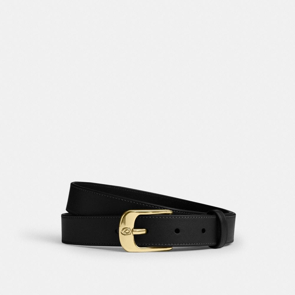 Coach C Harness Buckle Belt, 25 Mm Gold Black