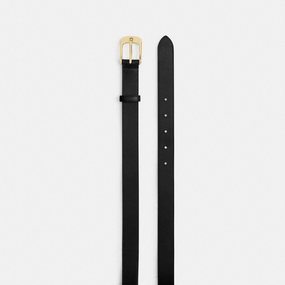 Coach C Harness Buckle Belt, 25 Mm Gold Black