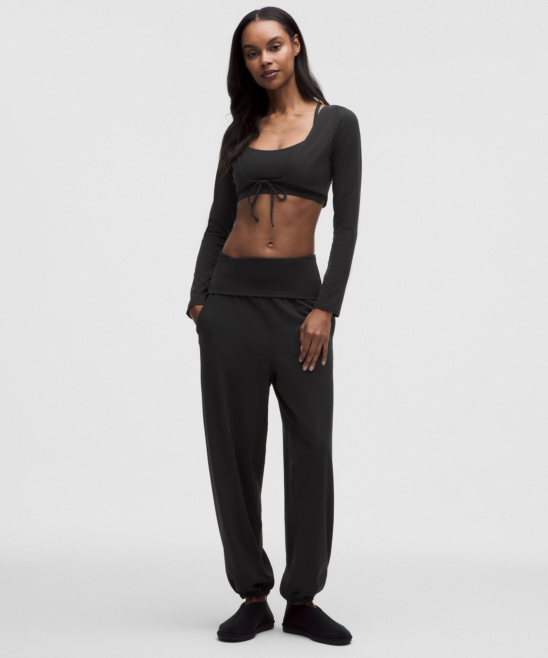 Lululemon Women's Nulu Mesh-Back Tie-Front Cropped Cardigan