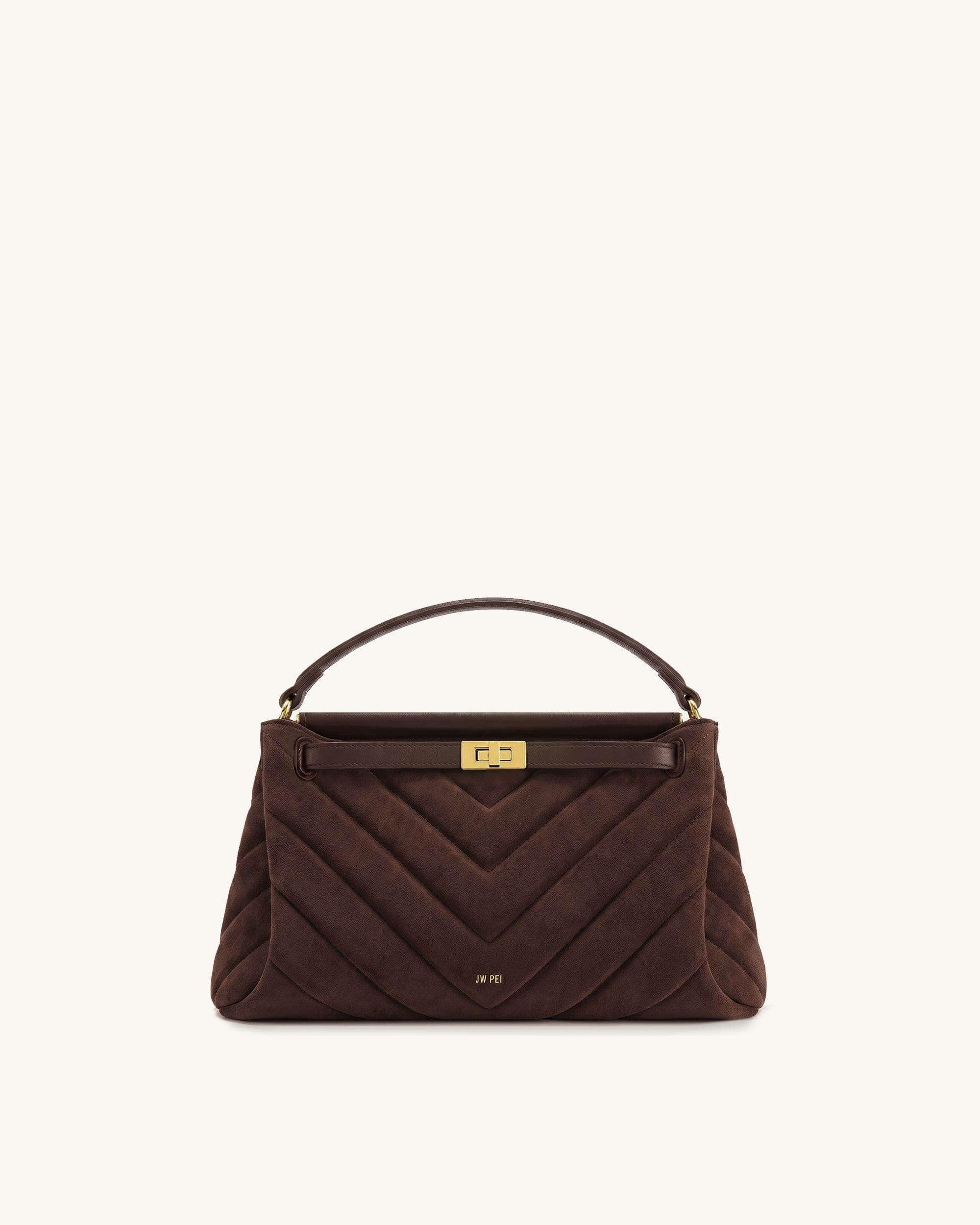 Jw Pei Carmen Faux Suede Quilting Top Handle Bag Sandalwood Brown