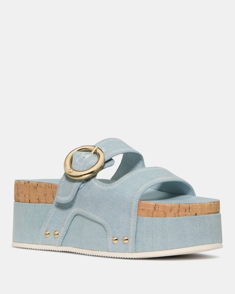Katespade Halo Platform Footbed Sandal Extra Light Denim