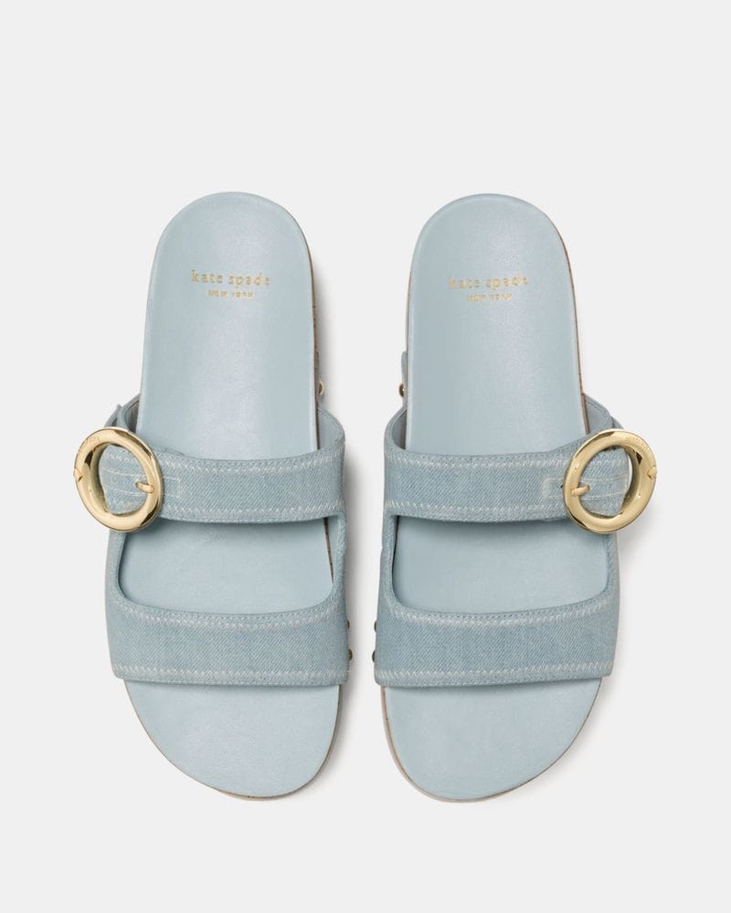 Katespade Halo Platform Footbed Sandal Extra Light Denim