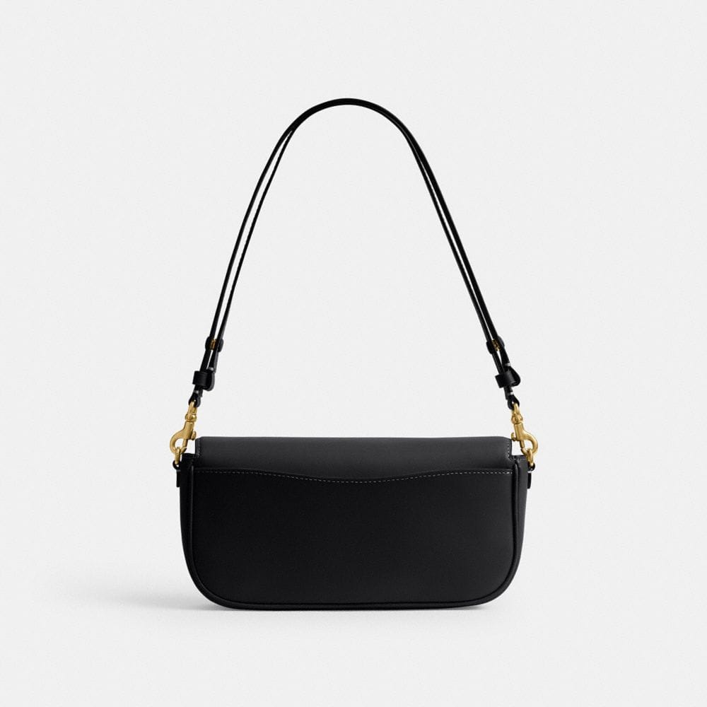 Coach Brook Flap Chain Bag Brass Black