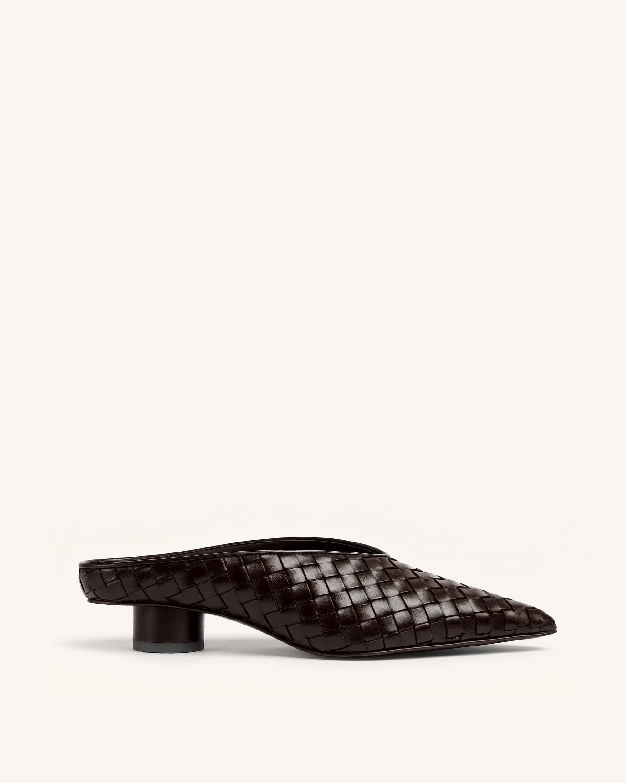 Jw Pei Helena Woven Textured Pointed Toe Mules Burgundy