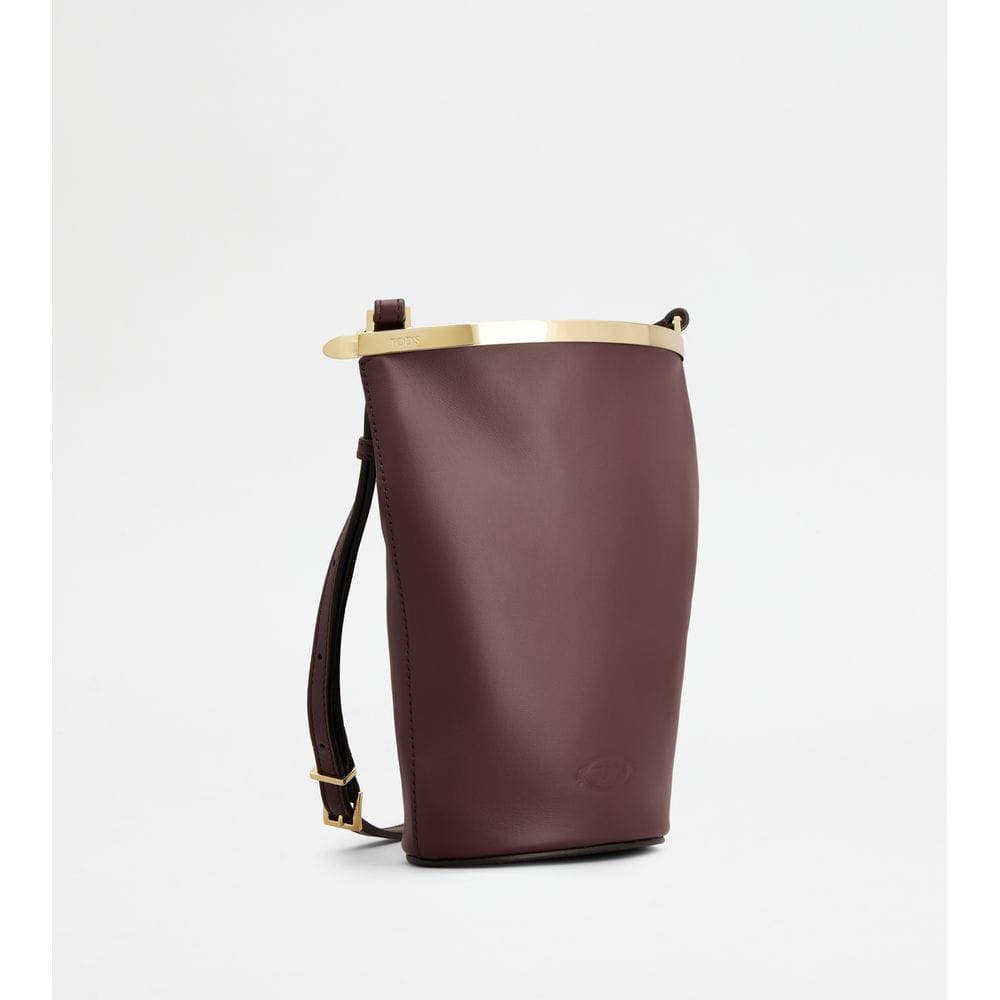 Tods Magenta Bag Bucket Bag In Leather Mini Burgundy